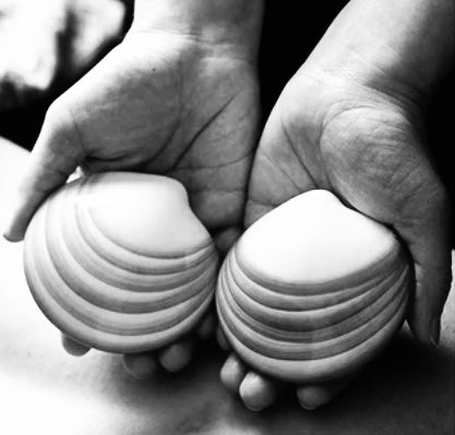 showing lava hot shell massage tools